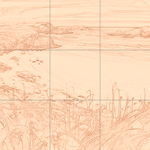 Sepia sketch with grid