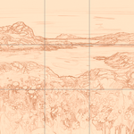 Sepia sketch with grid