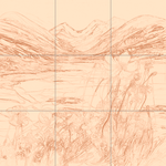 Sepia sketch with grid