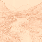 Sepia sketch with grid