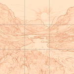 Sepia sketch with grid