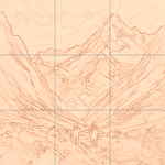 Sepia sketch with grid