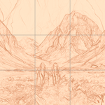 Sepia sketch with grid