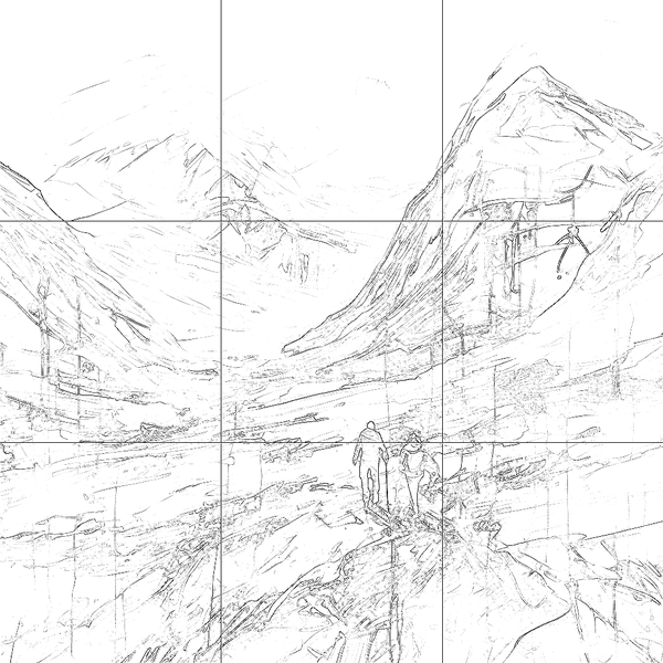 Sketch with grid