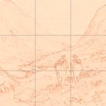 Sepia sketch with grid