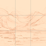 Sepia sketch with grid