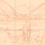 Sepia sketch with grid