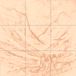 Sepia sketch with grid