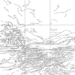 Line drawing with grid