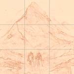 Sepia sketch with grid