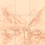 Sepia sketch with grid