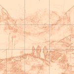 Sepia sketch with grid