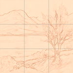 Sepia sketch with grid