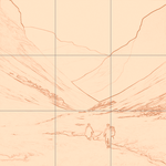 Sepia sketch with grid