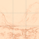 Sepia sketch with grid