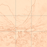 Sepia sketch with grid