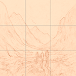 Sepia sketch with grid