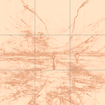 Sepia sketch with grid