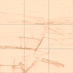 Sepia sketch with grid