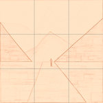 Sepia sketch with grid