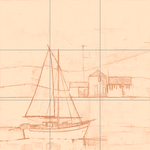 Sepia sketch with grid