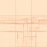 Sepia sketch with grid