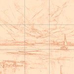 Sepia sketch with grid