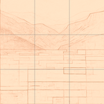 Sepia sketch with grid