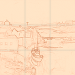 Sepia sketch with grid