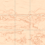 Sepia sketch with grid