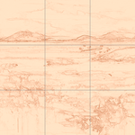 Sepia sketch with grid