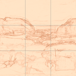 Sepia sketch with grid