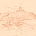 Sepia sketch with grid