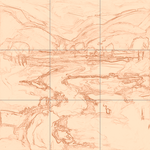 Sepia sketch with grid