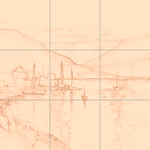 Sepia sketch with grid