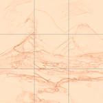 Sepia sketch with grid