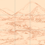 Sepia sketch with grid