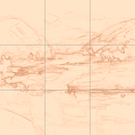 Sepia sketch with grid