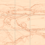 Sepia sketch with grid