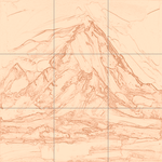 Sepia sketch with grid