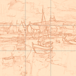 Sepia sketch with grid