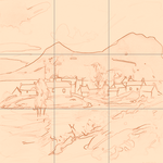 Sepia sketch with grid