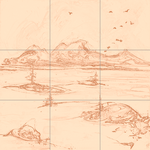 Sepia sketch with grid