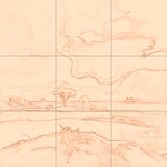 Sepia sketch with grid