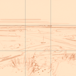 Sepia sketch with grid