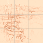 Sepia sketch with grid