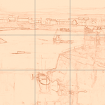 Sepia sketch with grid