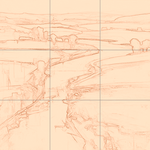 Sepia sketch with grid