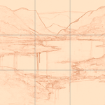 Sepia sketch with grid