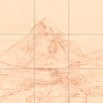 Sepia sketch with grid